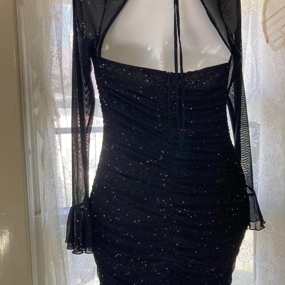 Elegant Black Glitter Dress Uryiao S - Picture 2 of 5